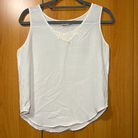 Sheer Tank Top with Lace - Picture 1 of 3